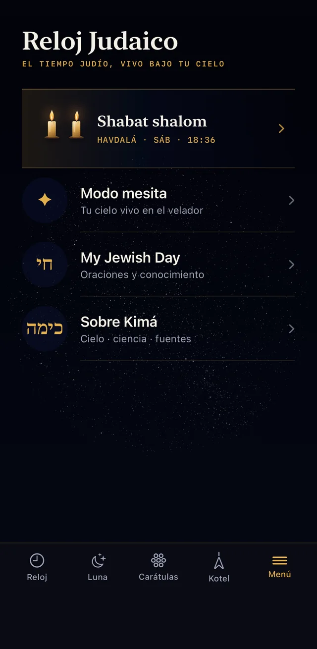 Menú de Kimá: Shabat shalom, modo mesita y el puente a My Jewish Day