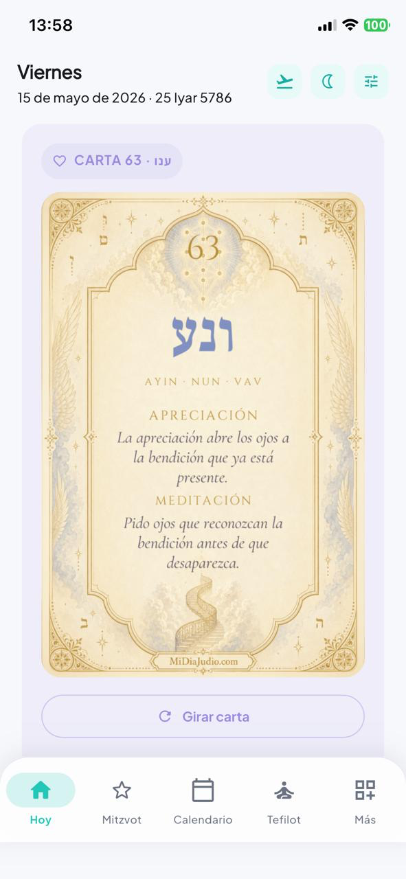 Reverso de la carta con meditación