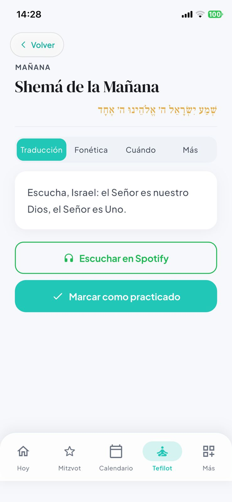 Shemá de la Mañana con hebreo, traducción y fonética